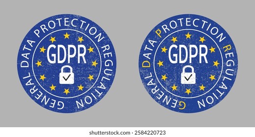 GDPR logo template. General data protection regulation. GDPR logo icon.