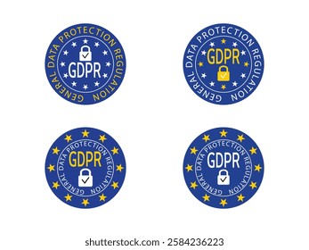 GDPR logo template. General data protection regulation. GDPR logo icon.