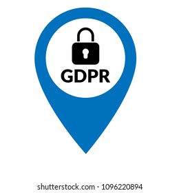 GDPR and map pointer. vector illustration