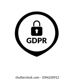 GDPR and map pointer. vector illustration
