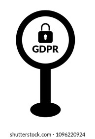 GDPR and map pointer. vector illustration