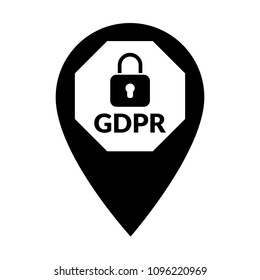 GDPR and map pointer. vector illustration