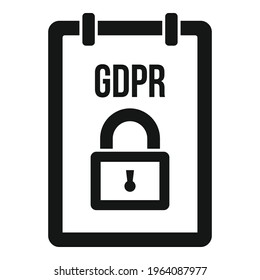 GDPR personal information icon. Simple illustration of GDPR personal information vector icon for web design isolated on white background