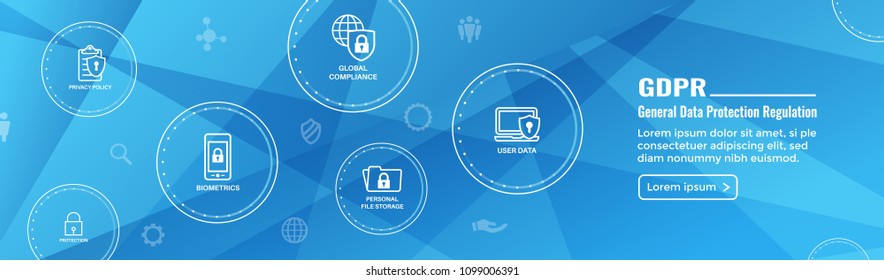 GDPR & Privacy Policy Web Banner Header And Background