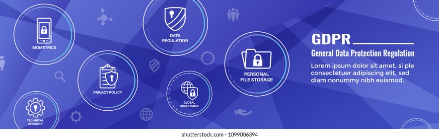 GDPR & Privacy Policy Web Banner Header and Background