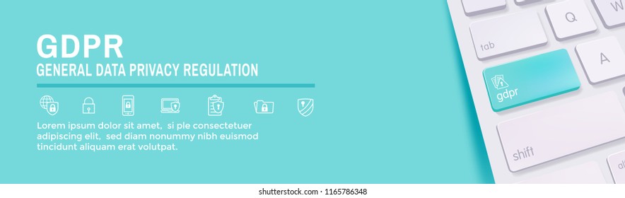 GDPR and Privacy Policy Web Banner Header & Background