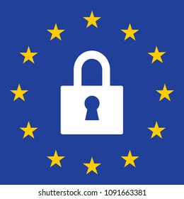 Gdpr privacy Regulation sign. European Union vector illustration. GDPR is General Data Protection Regulation in European Union.