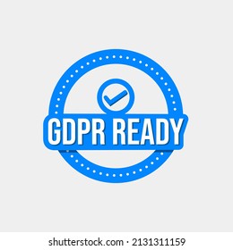 GDPR Ready Data Stamp Icon Label Badge Design Vector