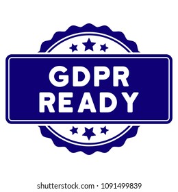 GDPR Ready seal template. Vector element with clear design for stamps and watermarks.