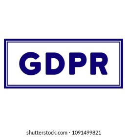 GDPR rectangle seal template. Vector element with clear design for stamps and watermarks.