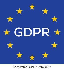 Gdpr Regulation sign. European Union vector illustration. GDPR is General Data Protection Regulation in European Union.