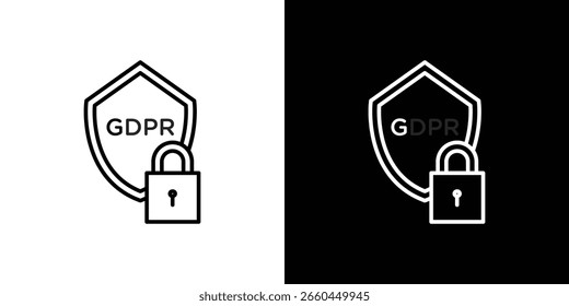 GDPR shield icon for Apps. Icon Design Template.