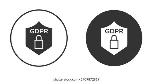 GDPR shield icon signs pack. Vector symbols for graphic designs