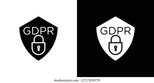 Símbolo de escudo GDPR para App y Branding.