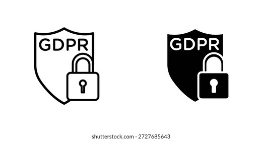 GDPR Schild Symbol Symbol Logo Grafik Design Element. EPS10