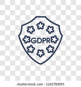 gdpr Shield icon. Trendy linear gdpr Shield logo concept on transparent background from Internet Security and Networking collection