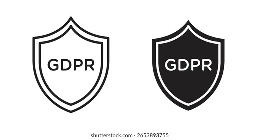 Ilustração do vetor do ícone de escudo GDPR em um fundo transparente.