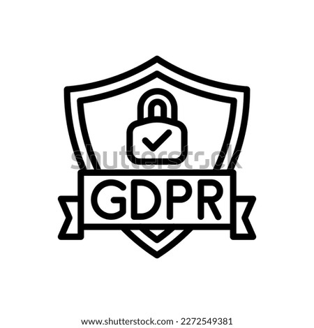 GDPR Shield icon in vector. Logotype