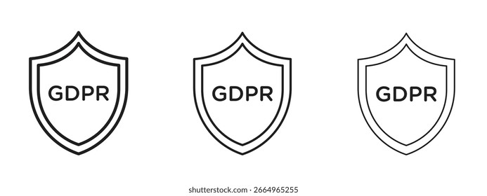 Ícone de escudo GDPR para Elementos de Sites ou Aplicativos, Logotipo. Gráficos de vetor de pixel