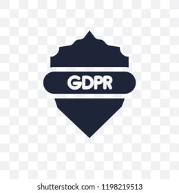 gdpr Shield transparent icon. gdpr Shield symbol design from Internet security collection. Simple element vector illustration on transparent background.