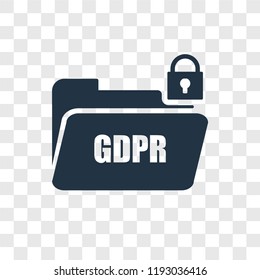 GDPR vector icon isolated on transparent background, GDPR transparency logo concept