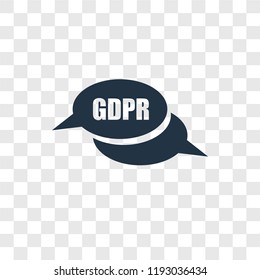 GDPR vector icon isolated on transparent background, GDPR transparency logo concept