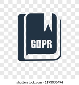 GDPR vector icon isolated on transparent background, GDPR transparency logo concept