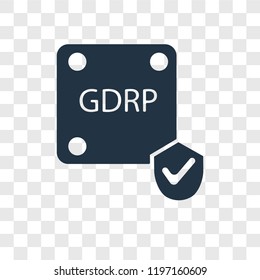 GDPR vector icon isolated on transparent background, GDPR transparency logo concept