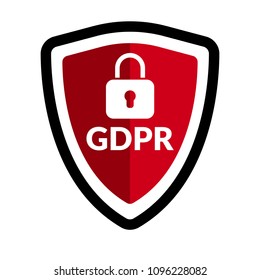 GDPR vector icon. GDPR and shield 