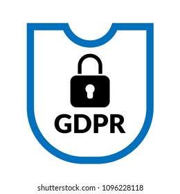 GDPR Vector Icon. GDPR And Shield 