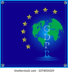 gdpr vector illustration on a blue background
