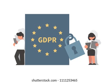 GDPR - vector illustration on the theme General Data Protection Regulation