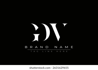 GDV abstraktes Buchstaben-Logo-Design. Dieses Logo besteht aus drei abstrakten Buchstaben.