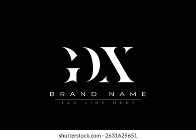 Diseño de logotipo de carta abstracta GDX. Este logotipo está diseñado por tres letras abstractas.