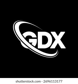 GDX-Logo. GDX-Buchstabe. Logo-Design für GDX-Buchstaben. Initialen GDX-Logo mit Kreis und Großbuchstaben-Monogramm-Logo verbunden. GDX-Typografie für Technologie, Business und Immobilien Marke.