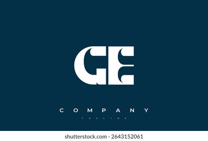 GE Abstract Geometric Logo Design. Modern and elegant logo design with simplistic typography elements, showcasing branding excellence.