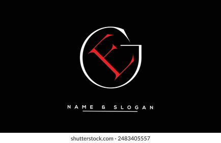 Monograma del logotipo de las letras Abstractas de GE, EG