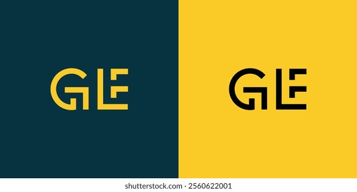 GE abstract minimalist letters Logo Monogram. It is a minimalist logo, this logo is made by combining two letters