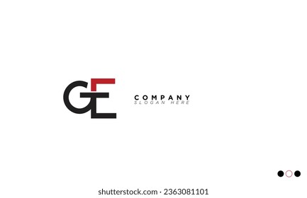 Letras alfabetas GE Iniciales Logo Monograma EG, G y E