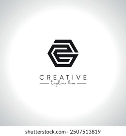 Diseño de logotipo de monograma de letras de alfabeto GE EG. Plantilla inicial del Vector.