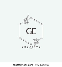GE Beauty vectorial arte inicial del logo, logo de escritura a mano de firma inicial, boda, moda, joyas, boutique, floral y botánica con plantilla creativa para cualquier empresa o negocio.