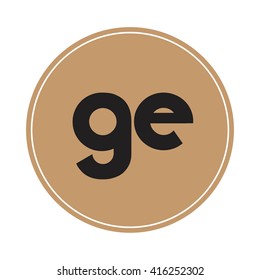 ge brown letters ,abstract background logo, design identity in circle, alphabet letter