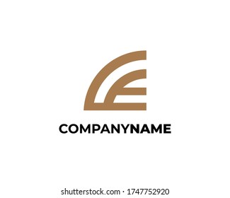 Logo de GE o CE. Logotipo de letra aislado