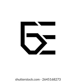 GE company linked letter logo, Connected modern typography logo, Modern letters GE text logo, G and E joint logo icon with vector template