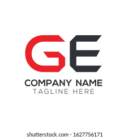GE Creative Letter Logo Design vector Template. Abstract Letter GE logo Design