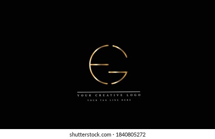 EG GE E G abstract vector logo monogram template