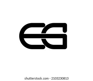 Eg ge e g initial letter logo isolated on white background