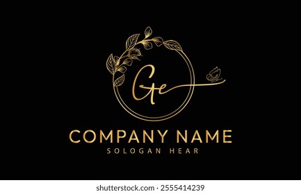  GE E G initial signature logo template vector