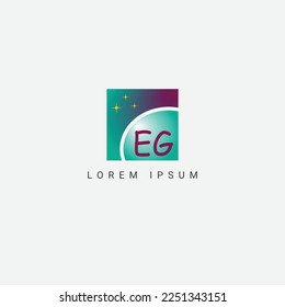 EG GE E G logo design elegant trendy awesome artistic black and Red color initial based Monogram icon