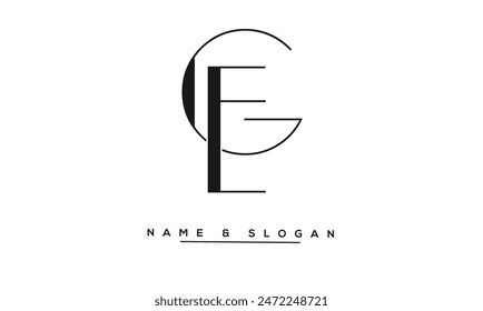 GE, EG, G, E Abstract Letters Logo Monogram